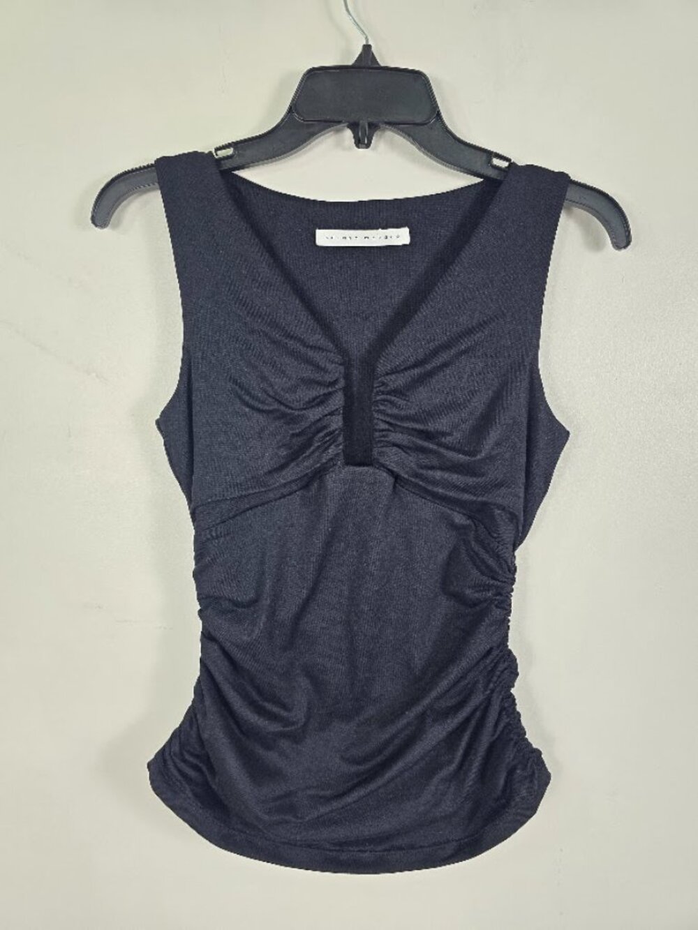 Susana Monaco Ruched Cutout Tank Top Black Small Bodycon NWOT